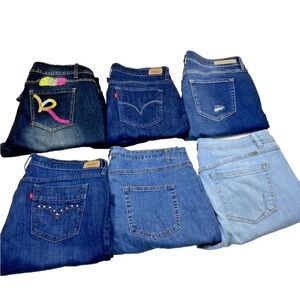 Ladies Jeans Size 16 Lot of 6 Rocawear, Levis, COS, inc, Ms. Cello